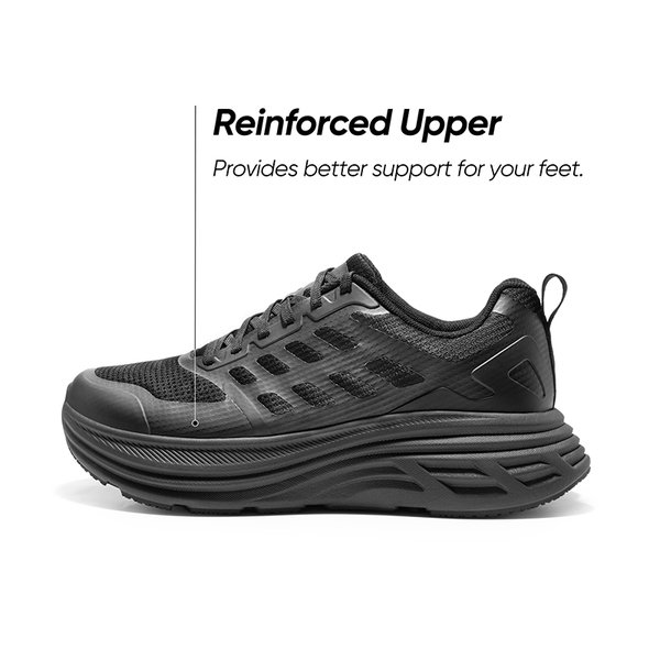 [ActiveFloat] Men's Comfortable Lightweight Running Shoes - ALL BLACK - 7